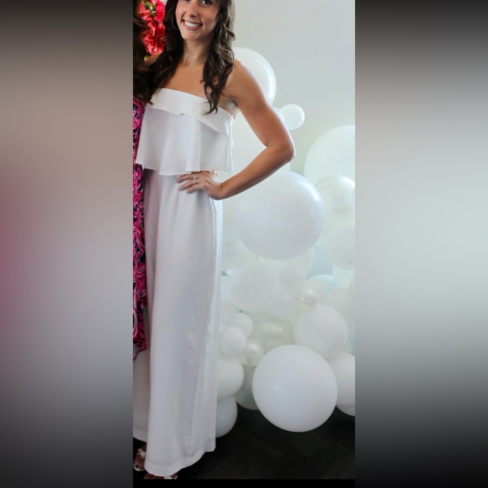 Petal & Pup White Strapless Jumpsuit